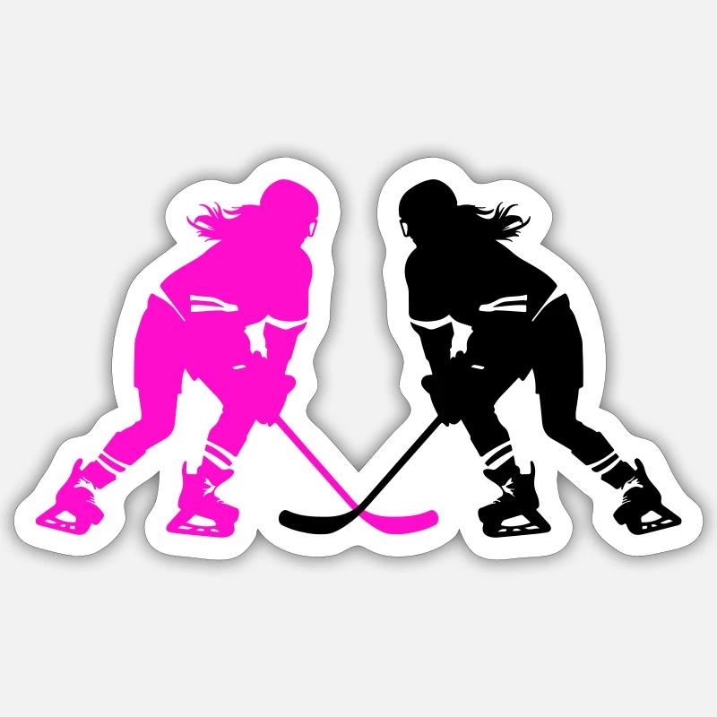 Ice Hockey Player Silhouette - Sticker size S (10 x 10 cm) - white matte