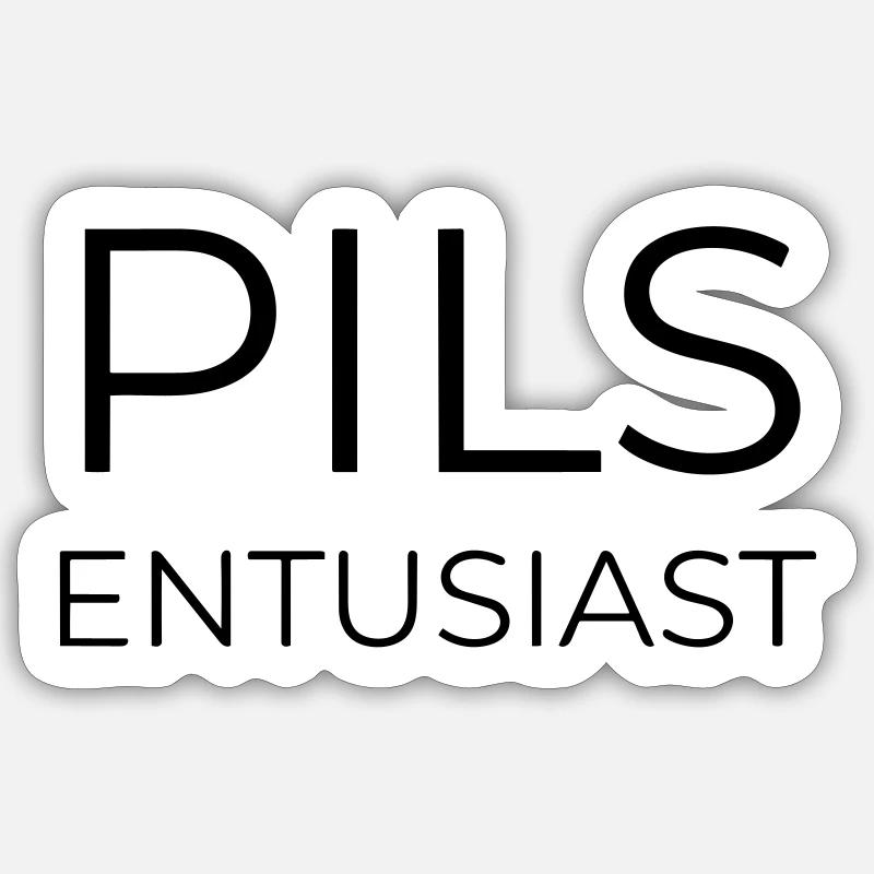 Passionné de Pils - Sticker taille S (10 x 10 cm) - blanc mat