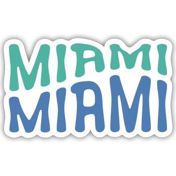 Miami Duo Typo - Sticker Größe S (10 x 10 cm) - Mattweiß - Vorne