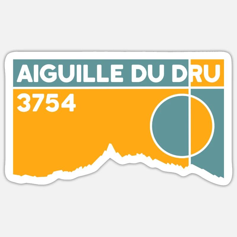 Aiguille Du Dru - Sticker taille S (10 x 10 cm) - blanc mat