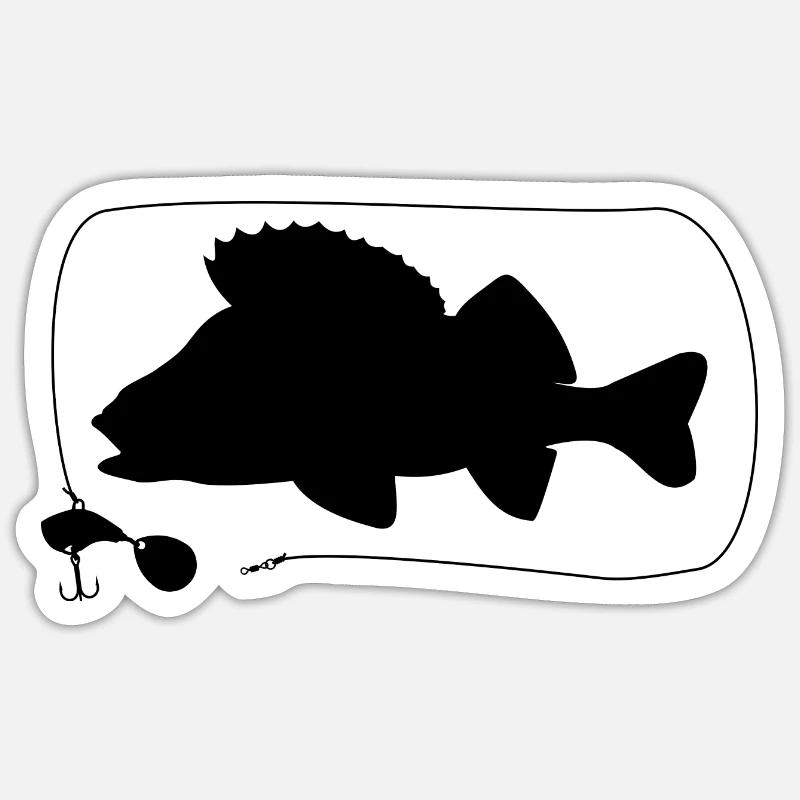 Barsch mit Jigspinner Sticker Größe S (10 x 10 cm)