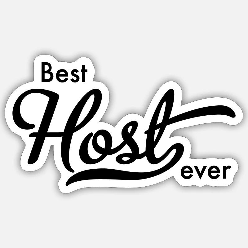 Hôte - Sticker taille S (10 x 10 cm) - blanc mat