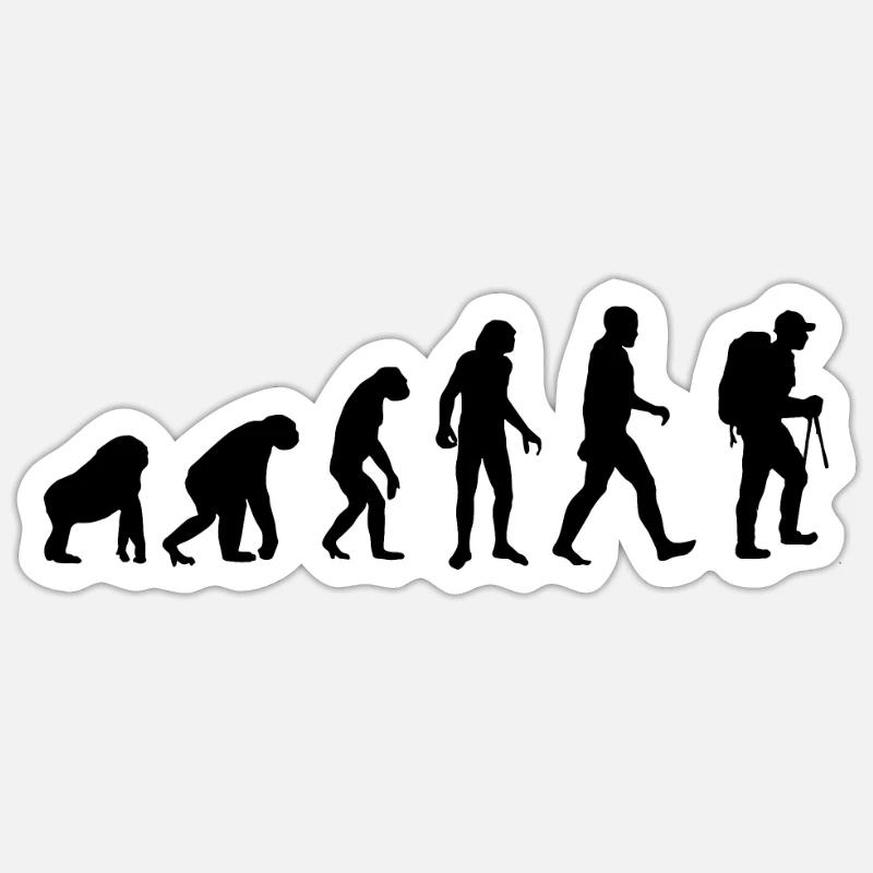 Die Evolution eines Wanderers Sticker Größe S (10 x 10 cm)