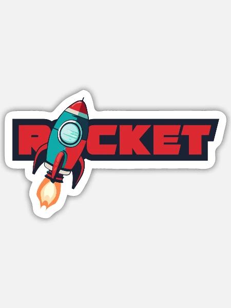 rocket - Sticker Größe S (10 x 10 cm) - Mattweiß