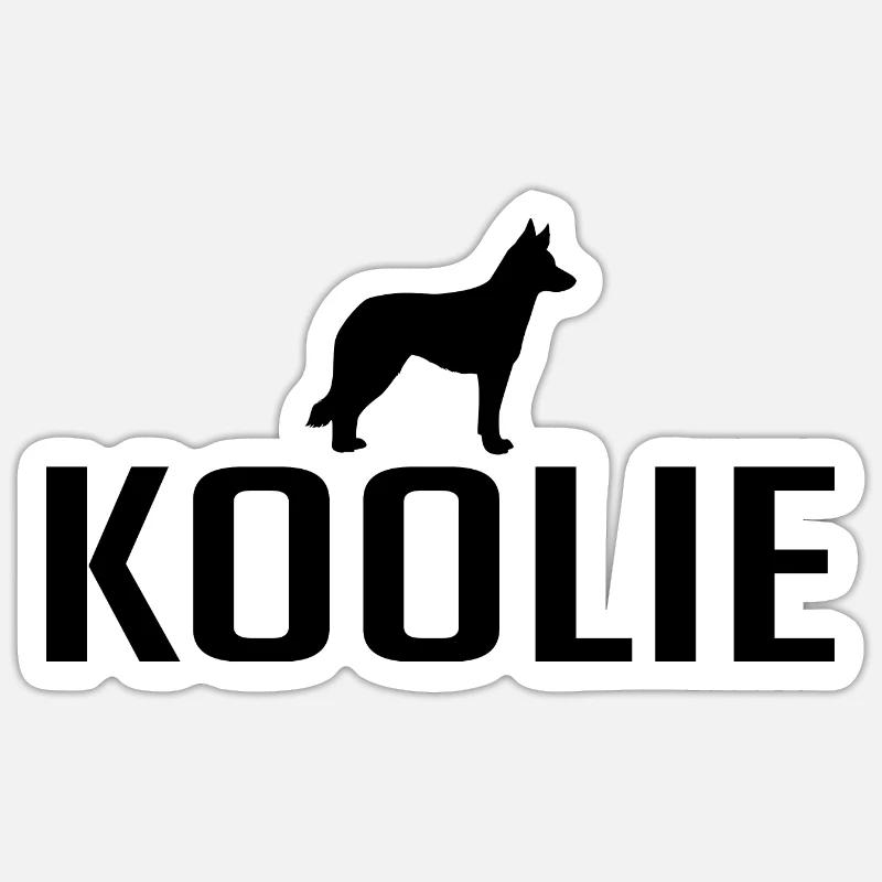 Koolie Hunderasse Hunde Hund Wilsigns Sticker Größe S (10 x 10 cm)