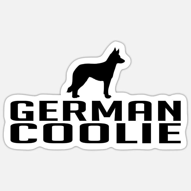 German Coolie Hunderasse Hunde Wilsigns Sticker Größe S (10 x 10 cm)