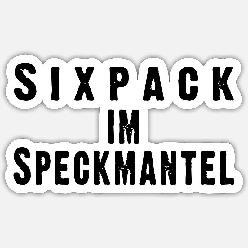 Sixpack im Speckmantel - Sticker Größe S (10 x 10 cm) - Mattweiß