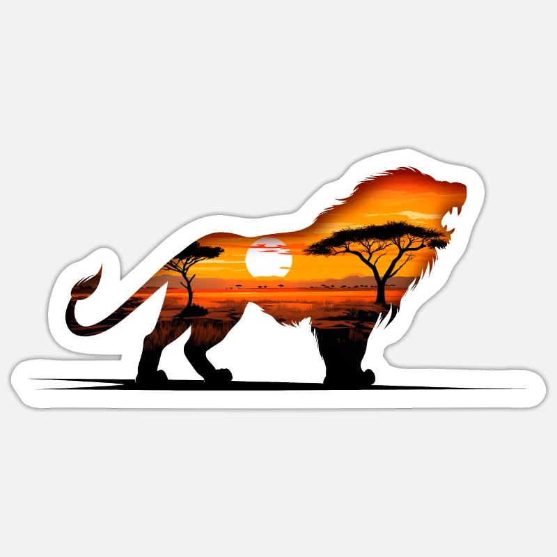 Löwe – Wildes Leben Sticker Größe S (10 x 10 cm)