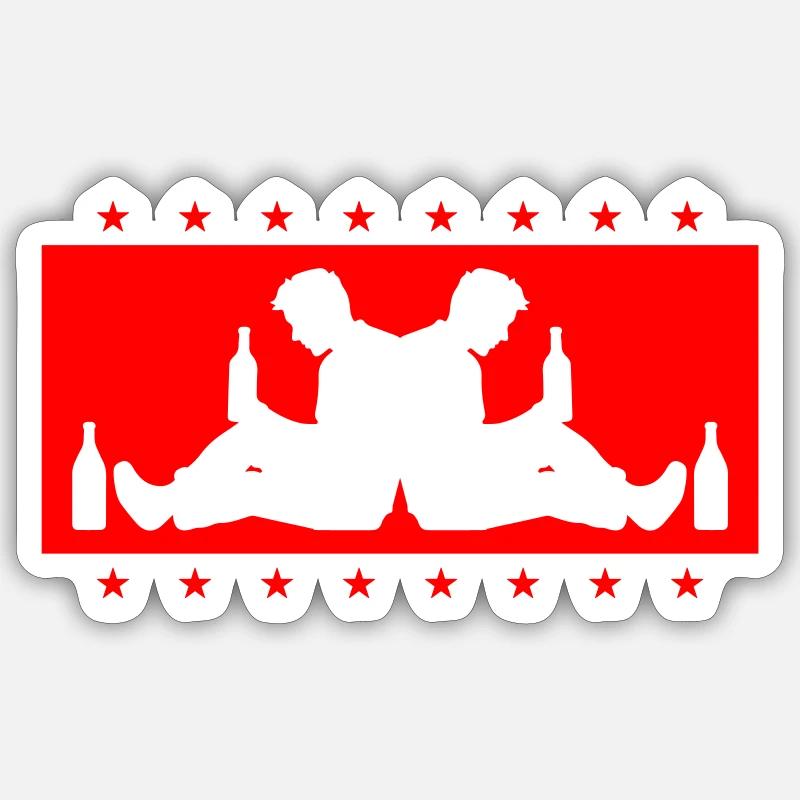 Drinking Booze Silhouette Drunk - Sticker size S (10 x 10 cm) - white matte