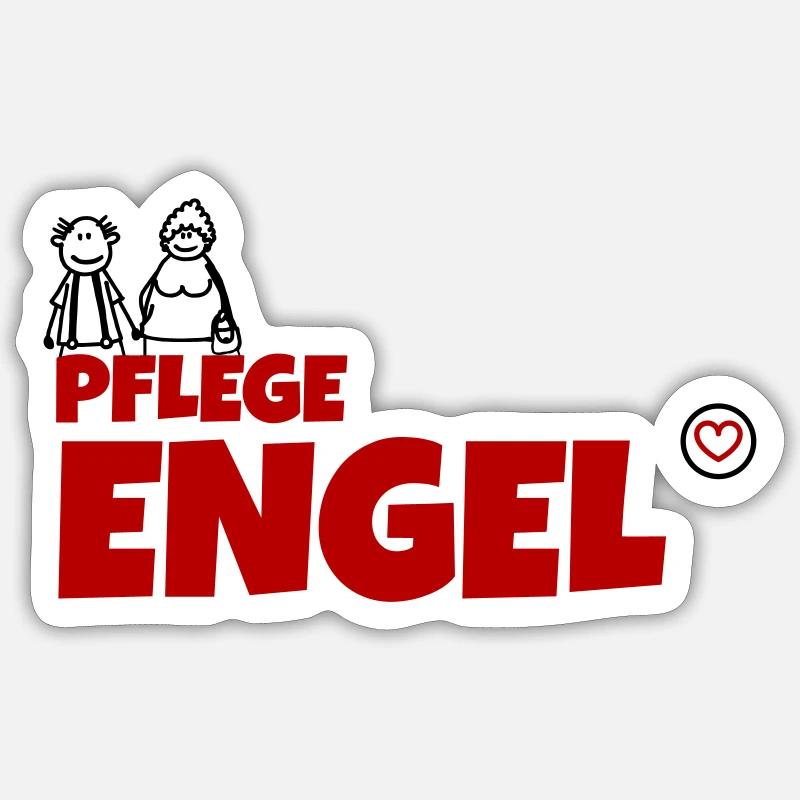 Pflege Engel - Sticker Größe S (10 x 10 cm) - Mattweiß