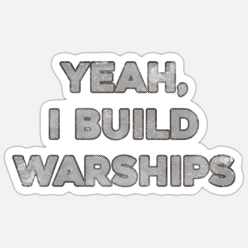 Scale Model Boat Builder Vintage Warship - Sticker size S (10 x 10 cm) - white matte
