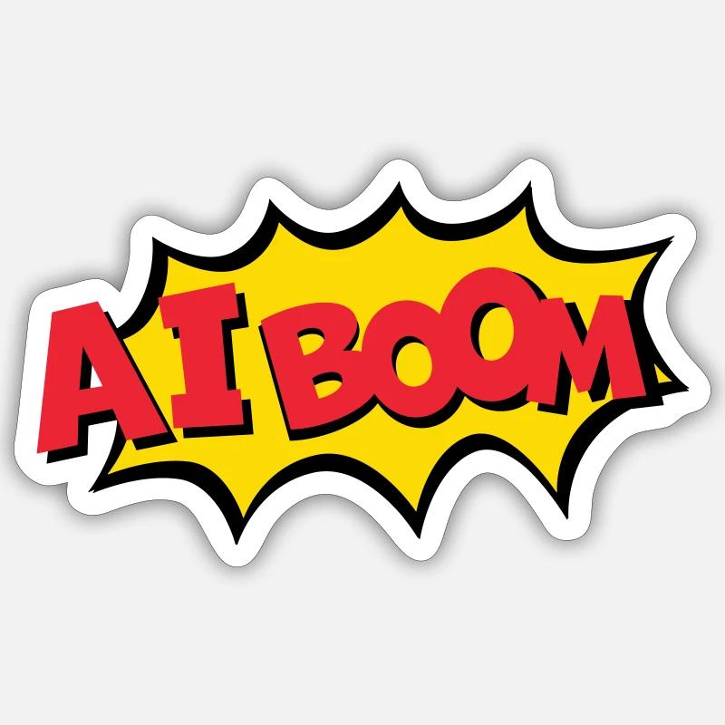 Boom de l’IA Sticker taille S (10 x 10 cm)