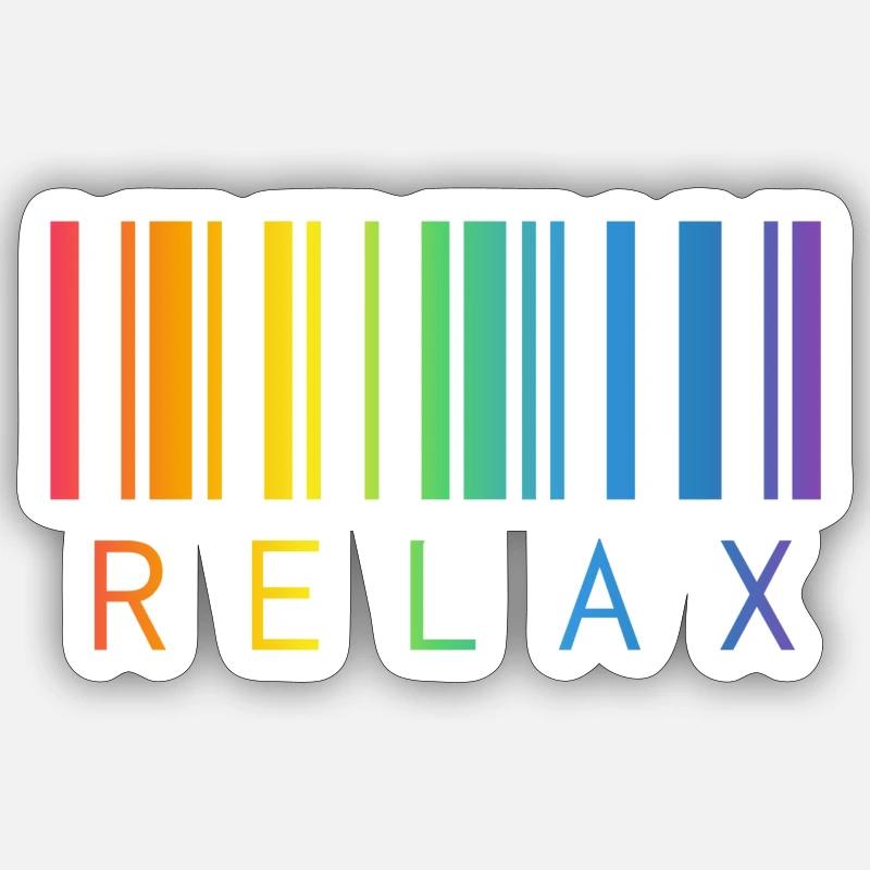 RELAX BARCODE STRICHCODE - Sticker Größe S (10 x 10 cm) - Mattweiß