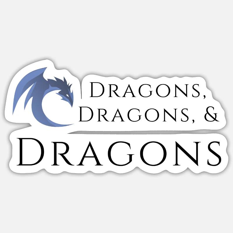 Dragons DD - Sticker taille S (10 x 10 cm) - blanc mat