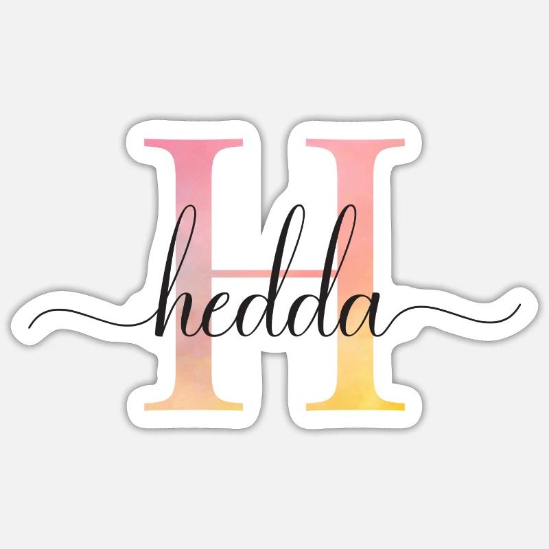 H | Monogramm | Name | Hedda |Watercolor - Sticker Größe S (10 x 10 cm) - Mattweiß