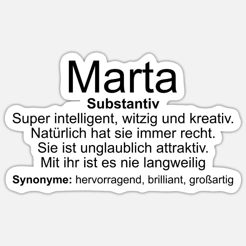 Name Definition Marta - Sticker size S (10 x 10 cm) - white matte