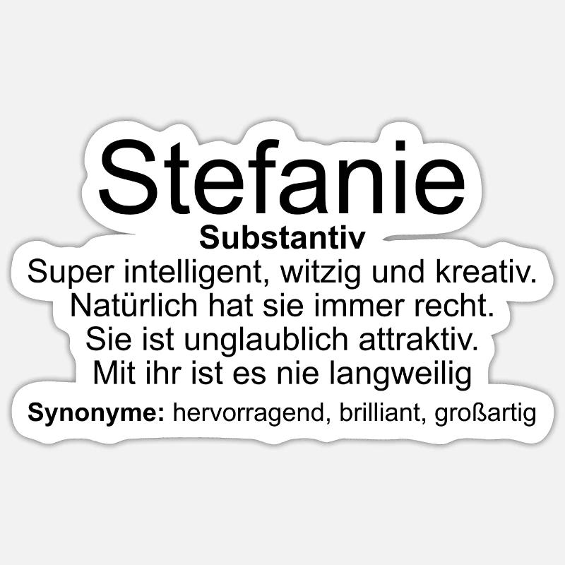 Nom Définition Stefanie - Sticker taille S (10 x 10 cm) - blanc mat
