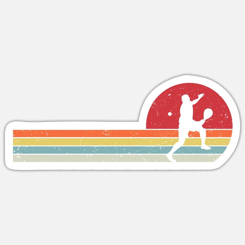 retro padel - Sticker taille S (10 x 10 cm) - blanc mat