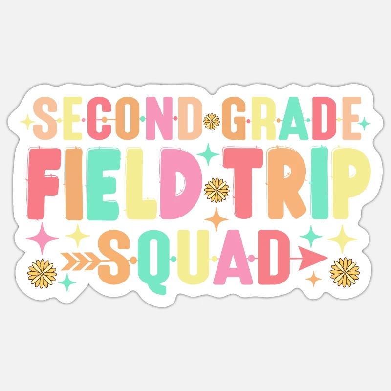 2nd Second Grade Field Trip Squad Matching Sticker size S (10 x 10 cm)