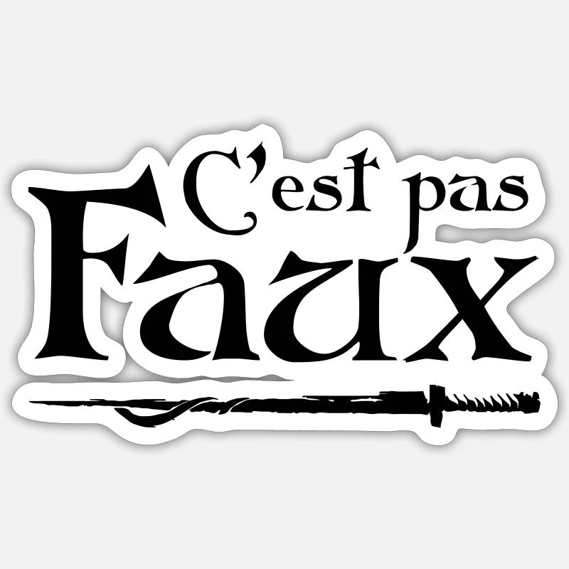 C'est pas faux - Perceval - Sticker taille S (10 x 10 cm) - blanc mat