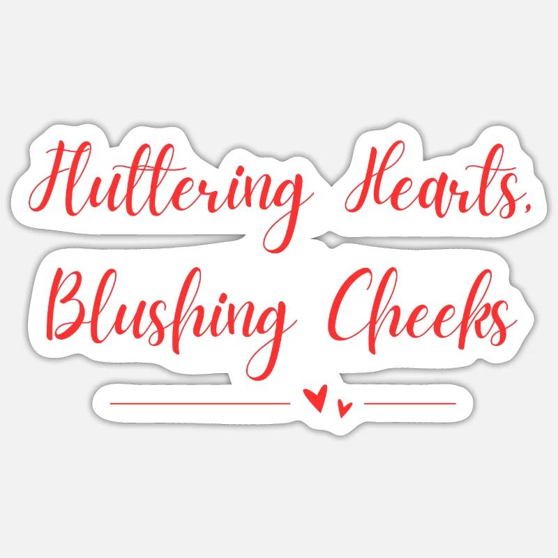 Fluttering Hearts Blushing Cheeks Sticker size S (10 x 10 cm)