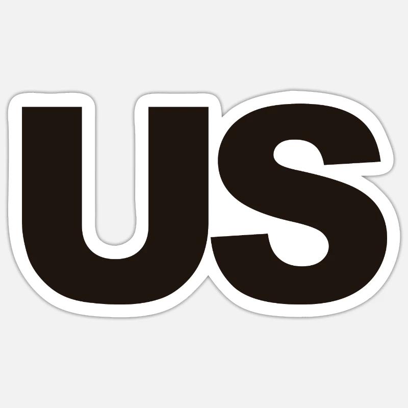 us in black - Sticker size S (10 x 10 cm) - white matte