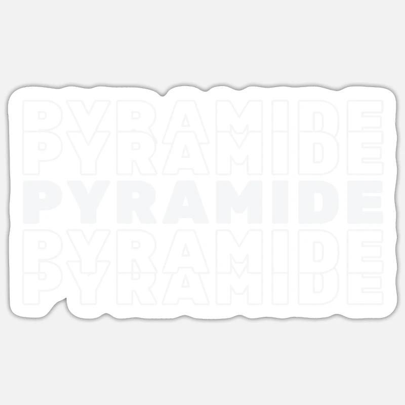 Pyramide - Sticker Größe S (10 x 10 cm) - Mattweiß