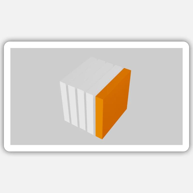 Splitting cube orange Sticker size S (10 x 10 cm)