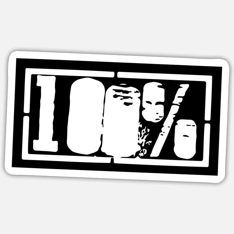 100% Sticker Größe S (10 x 10 cm)