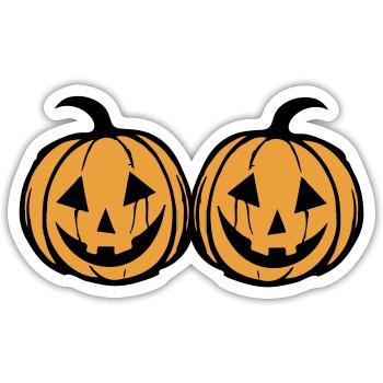 Pumpkin Face - Sticker size S (10 x 10 cm) - white matte - Front