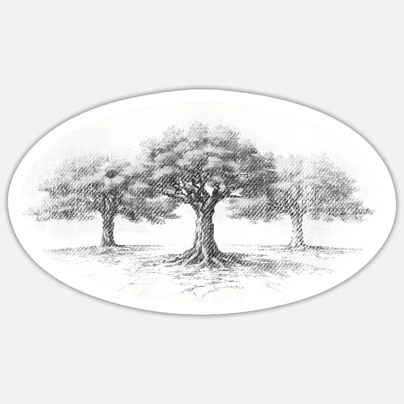 Old trees tree wisdom retro Sticker size S (10 x 10 cm)