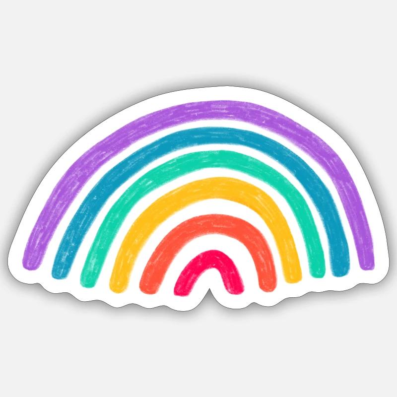 Rainbow - Sticker Größe S (10 x 10 cm) - Mattweiß