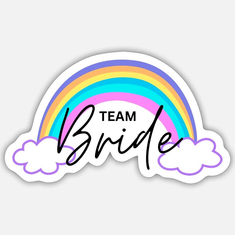 Équipe Bride Arc-en-ciel - Sticker taille S (10 x 10 cm) - blanc mat