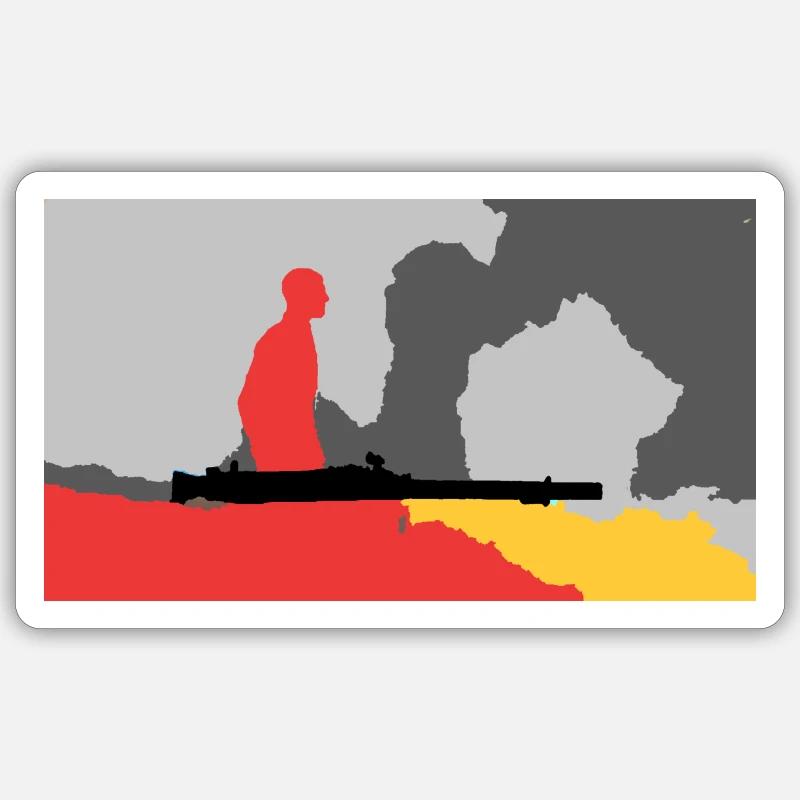 krieg - Sticker Größe S (10 x 10 cm) - Mattweiß