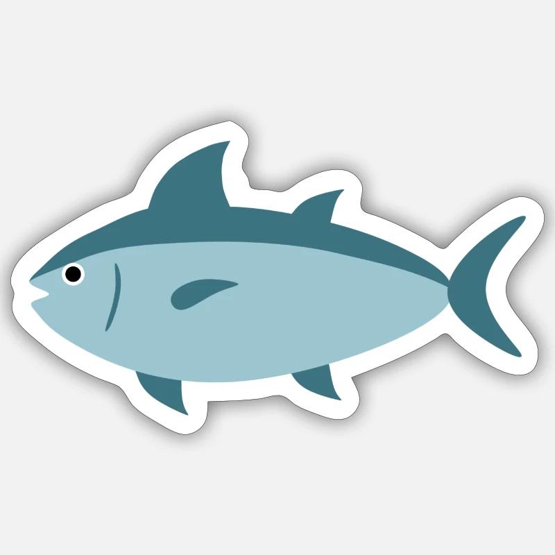 Thon - Sticker taille S (10 x 10 cm) - blanc mat