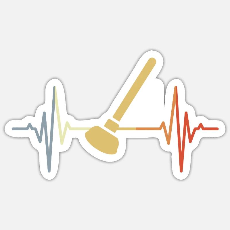 Retro Suction Cup Pulse Rate - Sticker size S (10 x 10 cm) - white matte