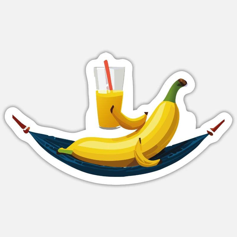 Hamac banane - Sticker taille S (10 x 10 cm) - blanc mat