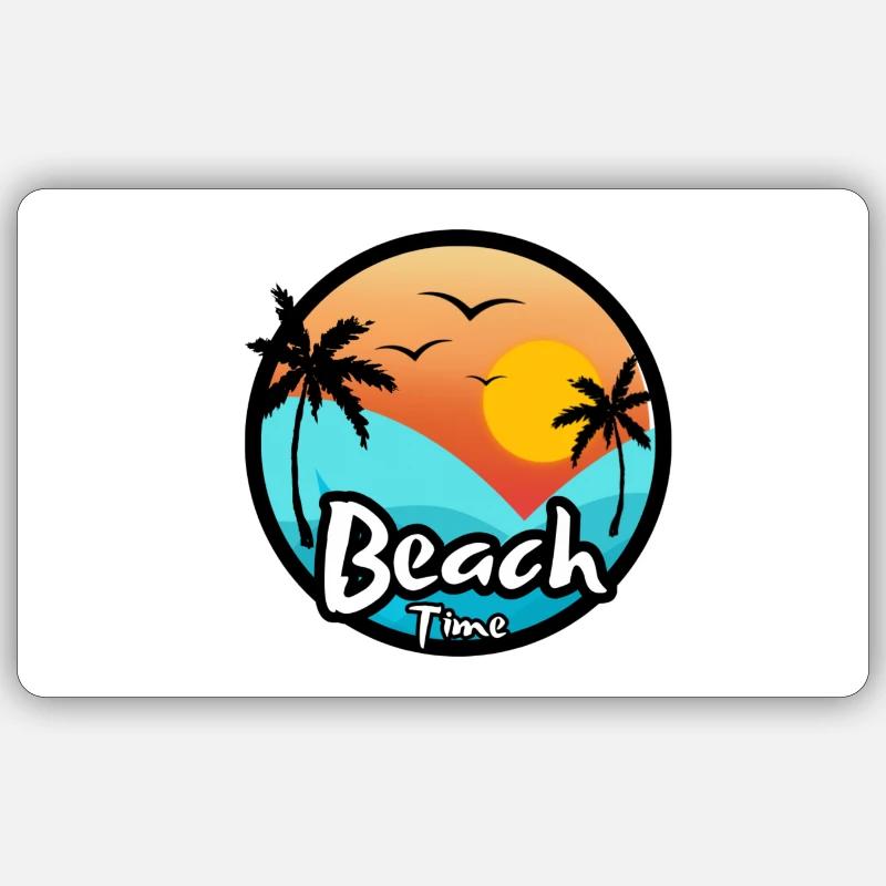 Beach - Sticker Größe S (10 x 10 cm) - Mattweiß