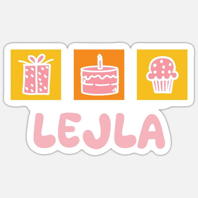 Lejla - Sticker Größe S (10 x 10 cm) - Mattweiß