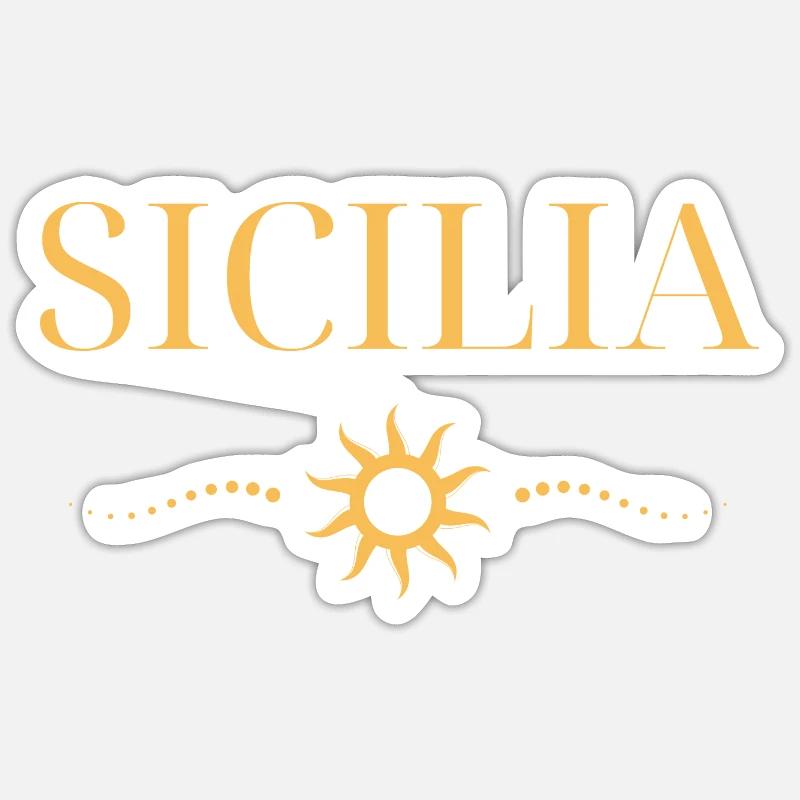 Sicilian Sun Coastal Pattern - Sticker size S (10 x 10 cm) - white matte