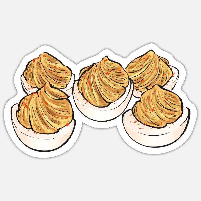 Stuffed Eggs Deviled Eggs - Sticker size S (10 x 10 cm) - white matte