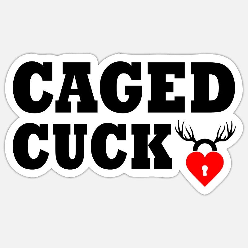 Cuckold caged cuck Sticker taille S (10 x 10 cm)