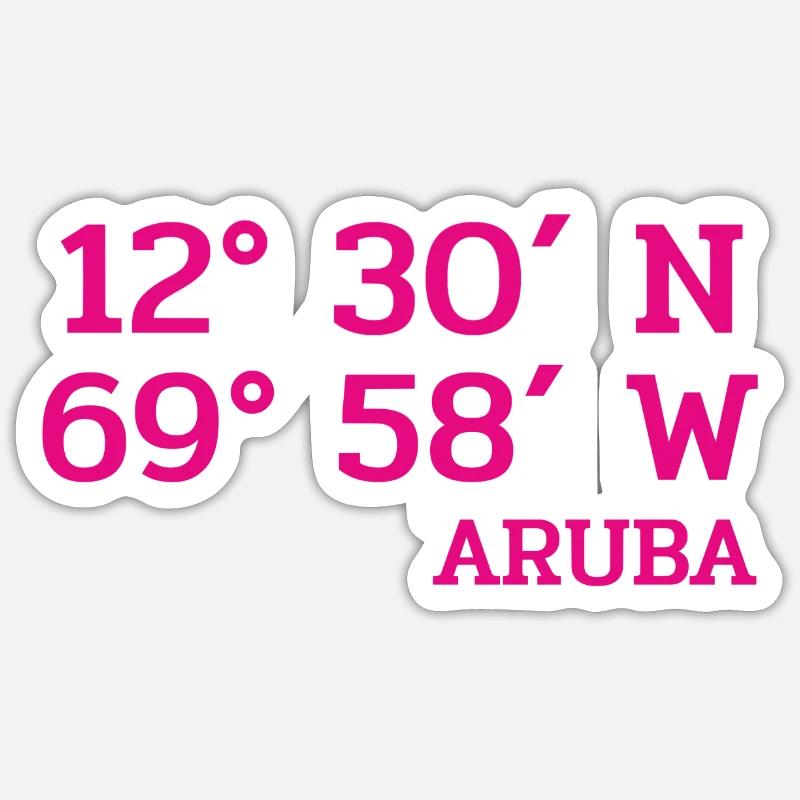 Aruba Coordinaters - Coordinates - Caribbean Sticker size S (10 x 10 cm)