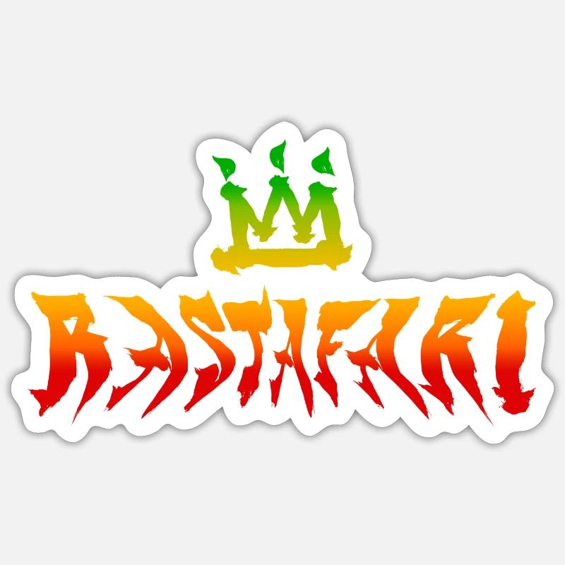 Distorted Rastafari Graffity Style Rasta Colors Sticker size S (10 x 10 cm)