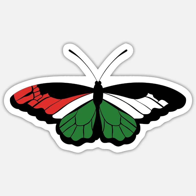 Papillon de Palestine Sticker taille S (10 x 10 cm)