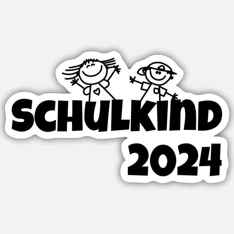 Schulkind 2024 - Sticker Größe S (10 x 10 cm) - Mattweiß