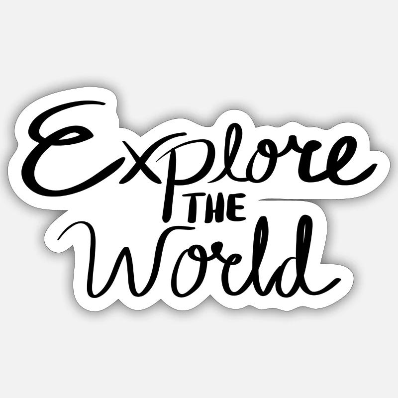 Explore the World - Sticker Größe S (10 x 10 cm) - Mattweiß
