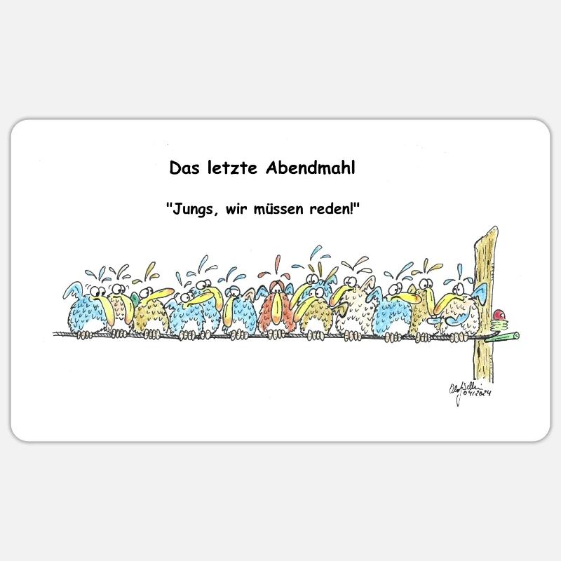Das letzte Abendmahl - Sticker Größe S (10 x 10 cm) - Mattweiß