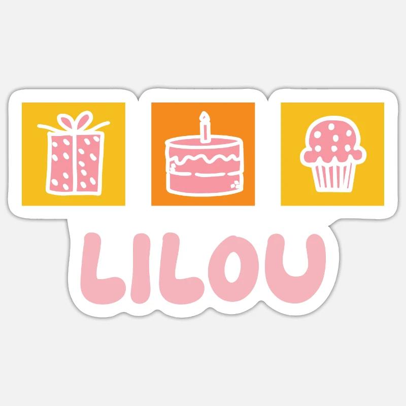 Lilou comme prénom - Sticker taille S (10 x 10 cm) - blanc mat
