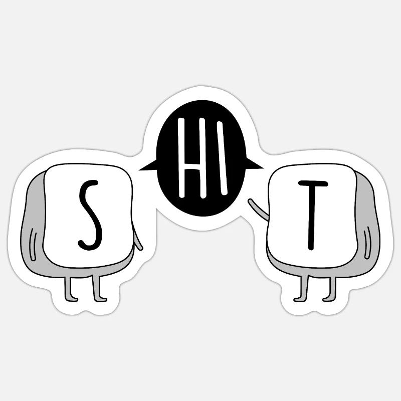 Computer und humor - Sticker Größe S (10 x 10 cm) - Mattweiß
